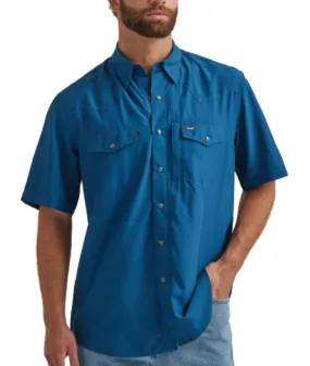 112344573 - Wrangler® Performance Short Sleeve Shirt - Classic Fit - Blue