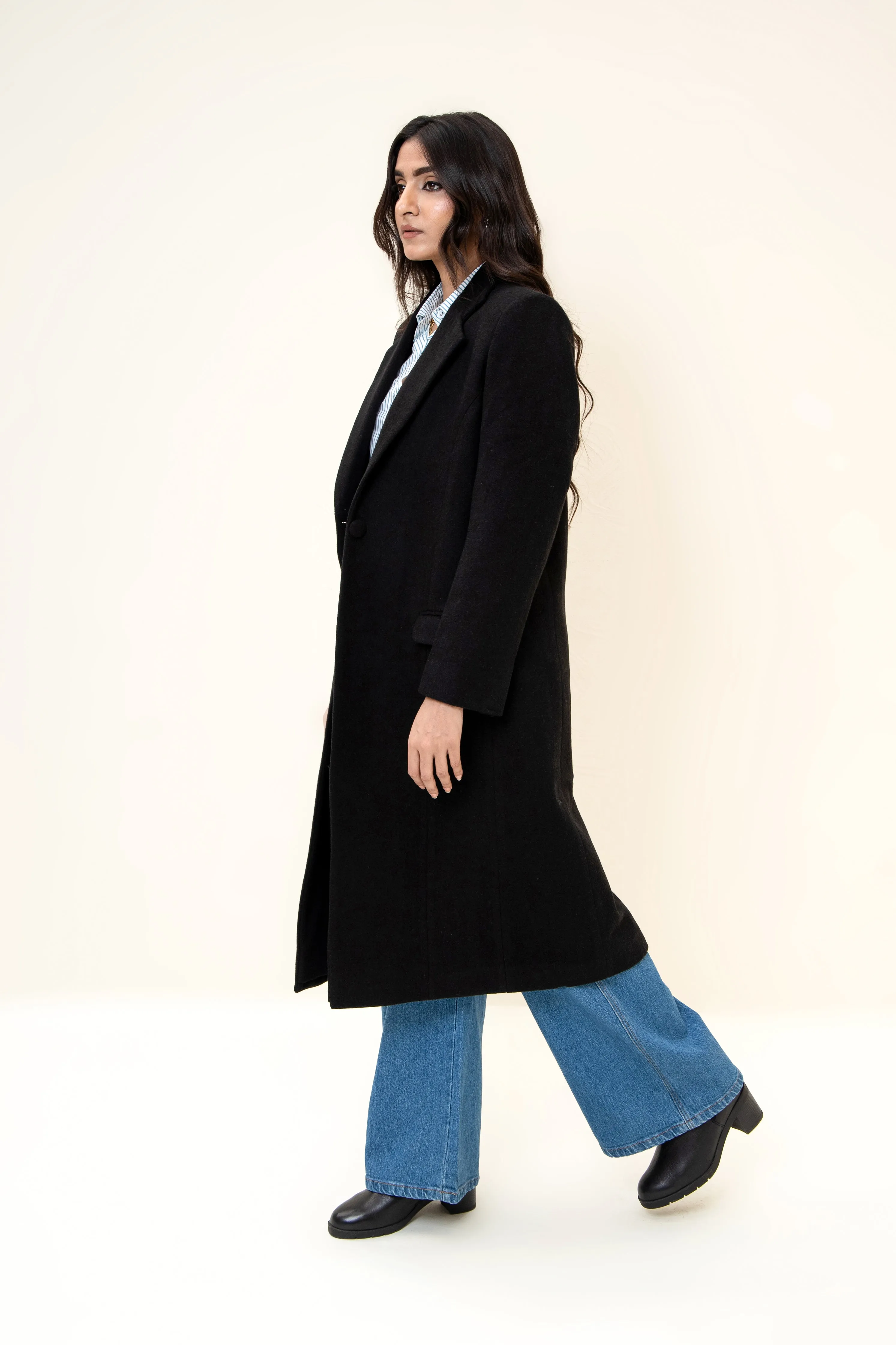 Amelie Long Coat  BLACK