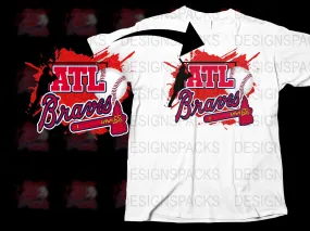 Atlanta Braves Stylish Baseball Fan Graphic Png Digital Download