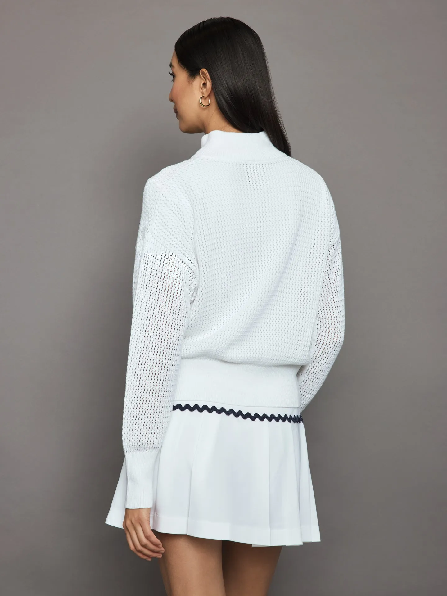 Aurora Half Zip Knit - White