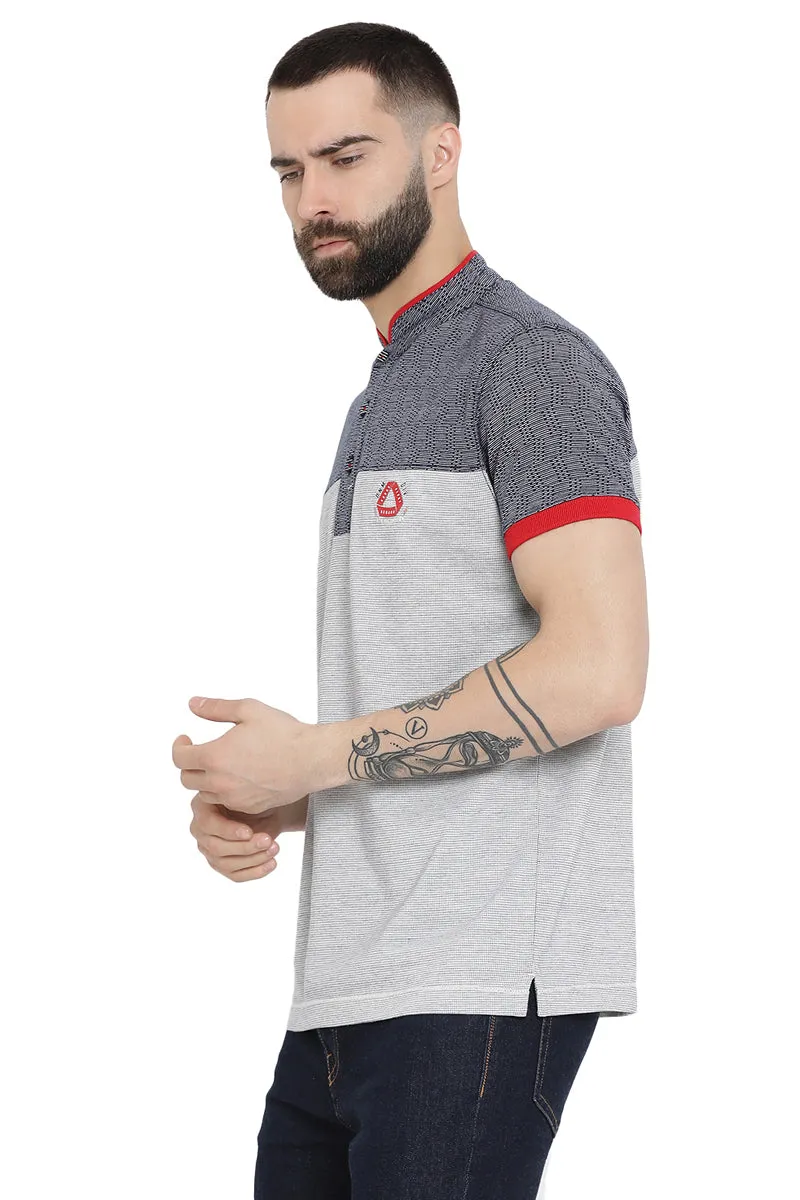 Axmann Mandarin Collar Casual T-Shirt