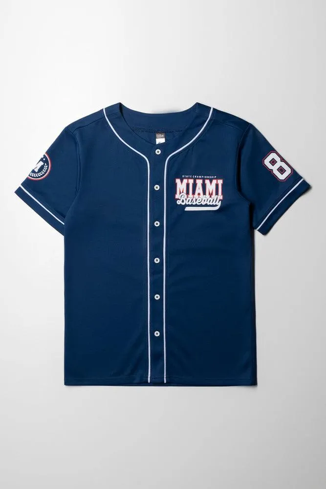 Baseball Short Sleeve Shirt Navy