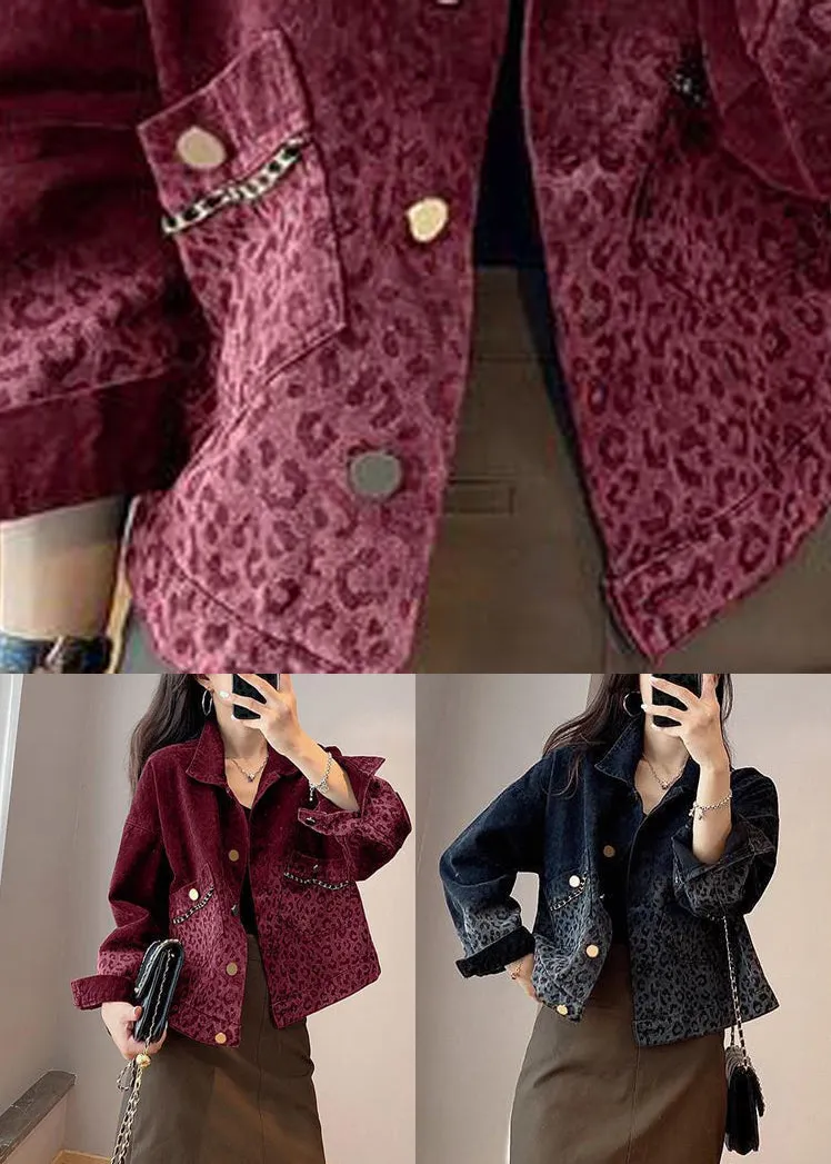 Black Button Pockets Denim Coats Long Sleeve