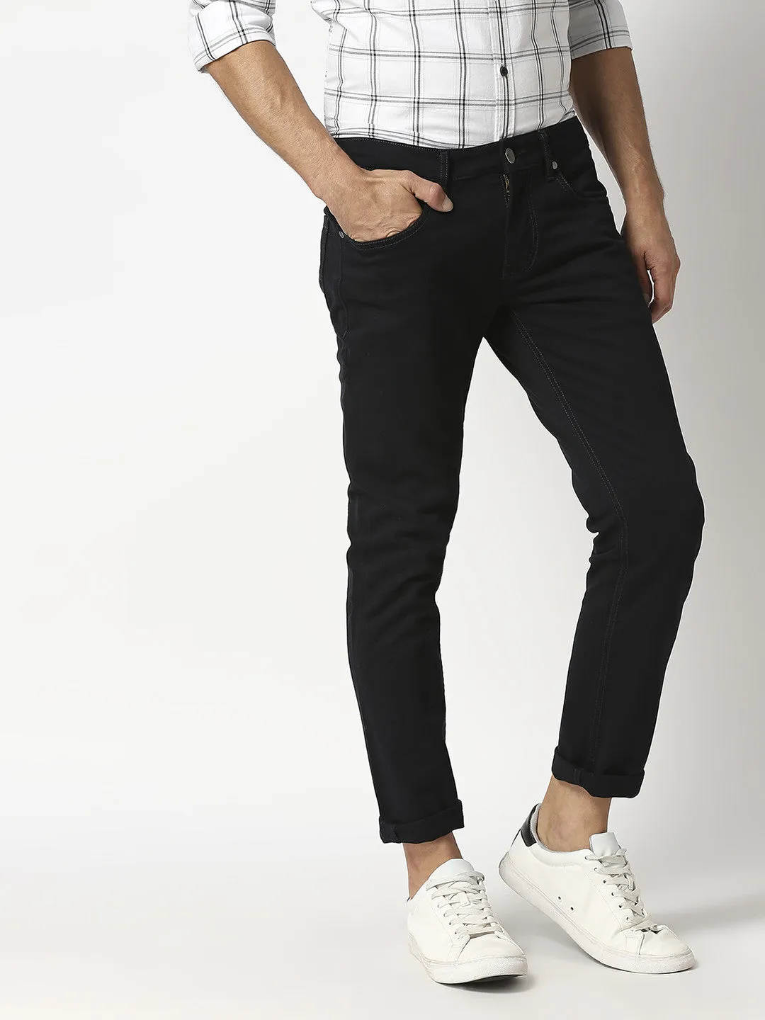 Black Slim Cotton Stretch Jeans