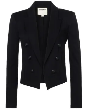 Black Wayne Double Breasted Crop Jacket