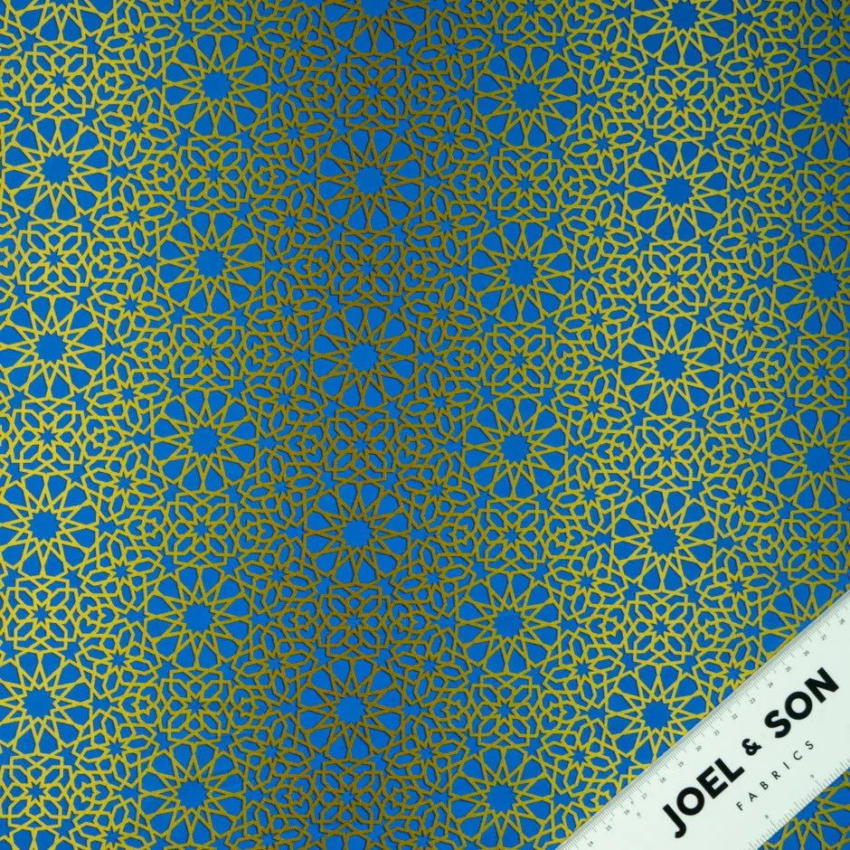 Blue & Yellow Kaleidoscopic Printed Superfine Cotton