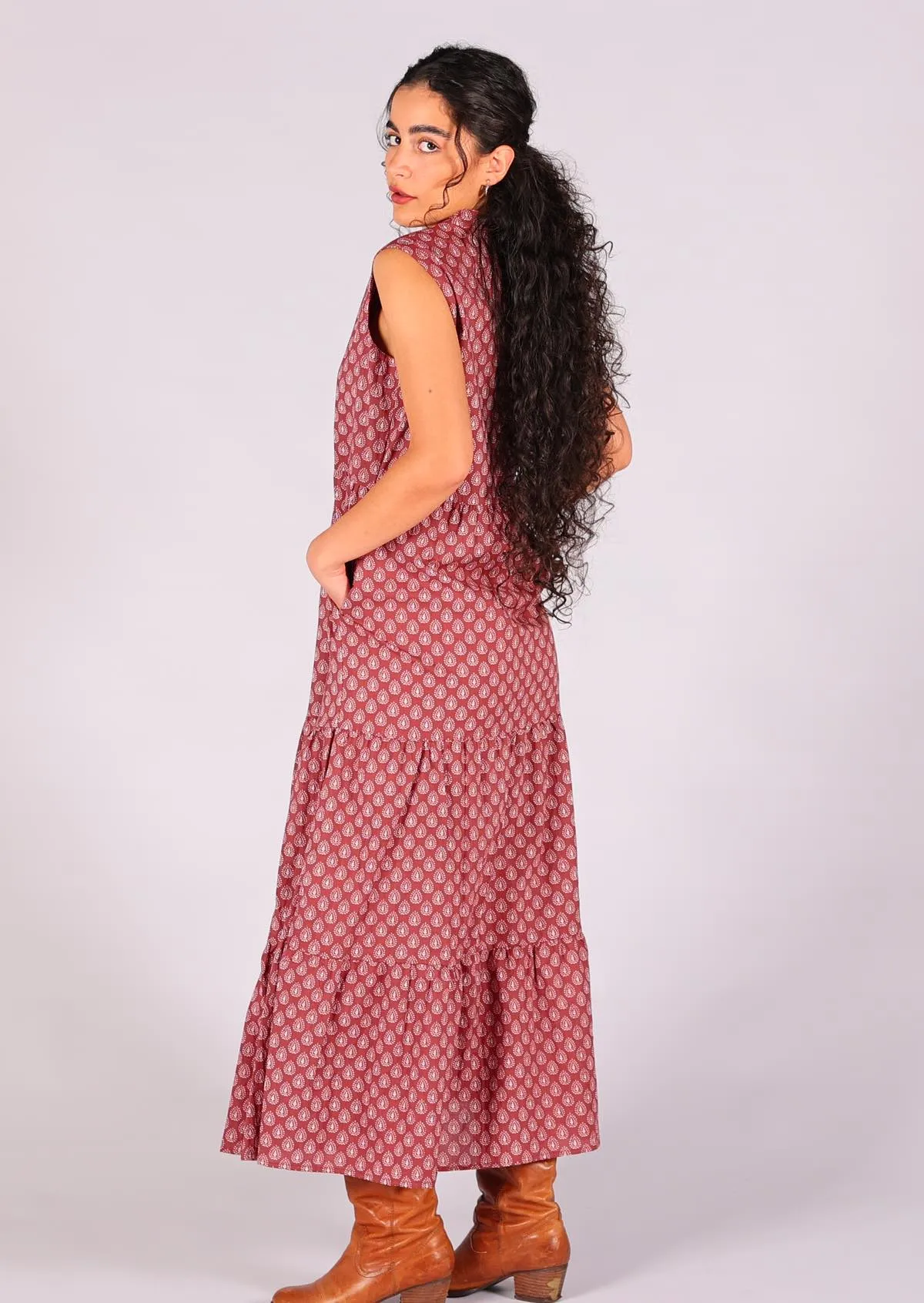 Boho Tiered Maxi Dress Henna