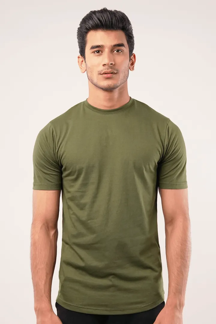 Clod Crew Neck T-Shirts - Olive Green