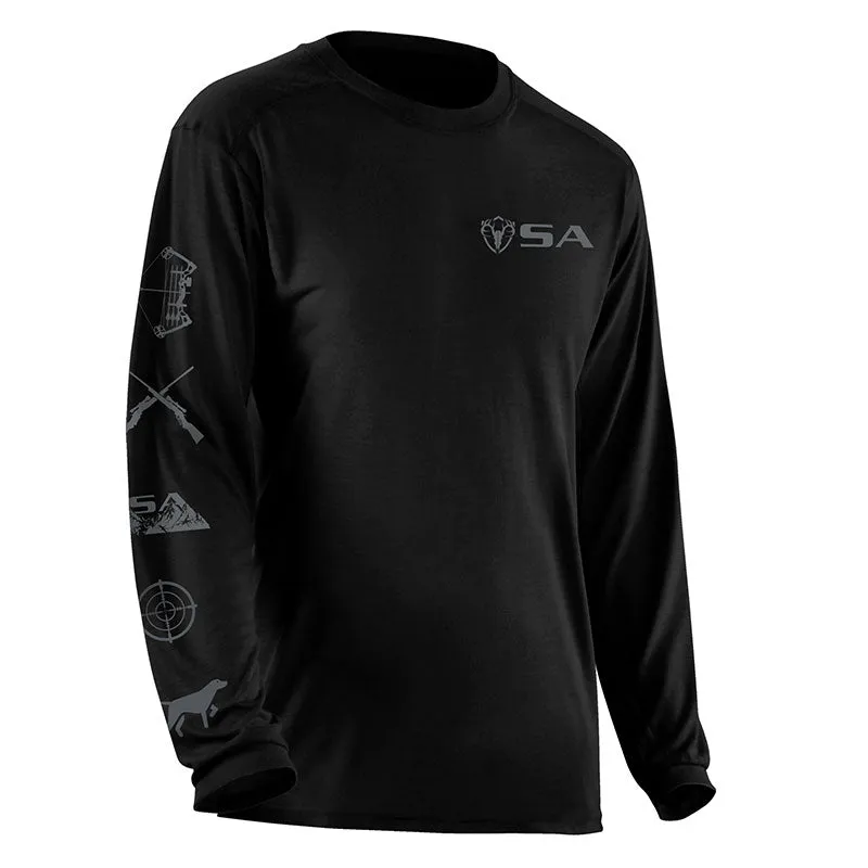 Cotton Long Sleeve Shirt | Black | Buck Fever