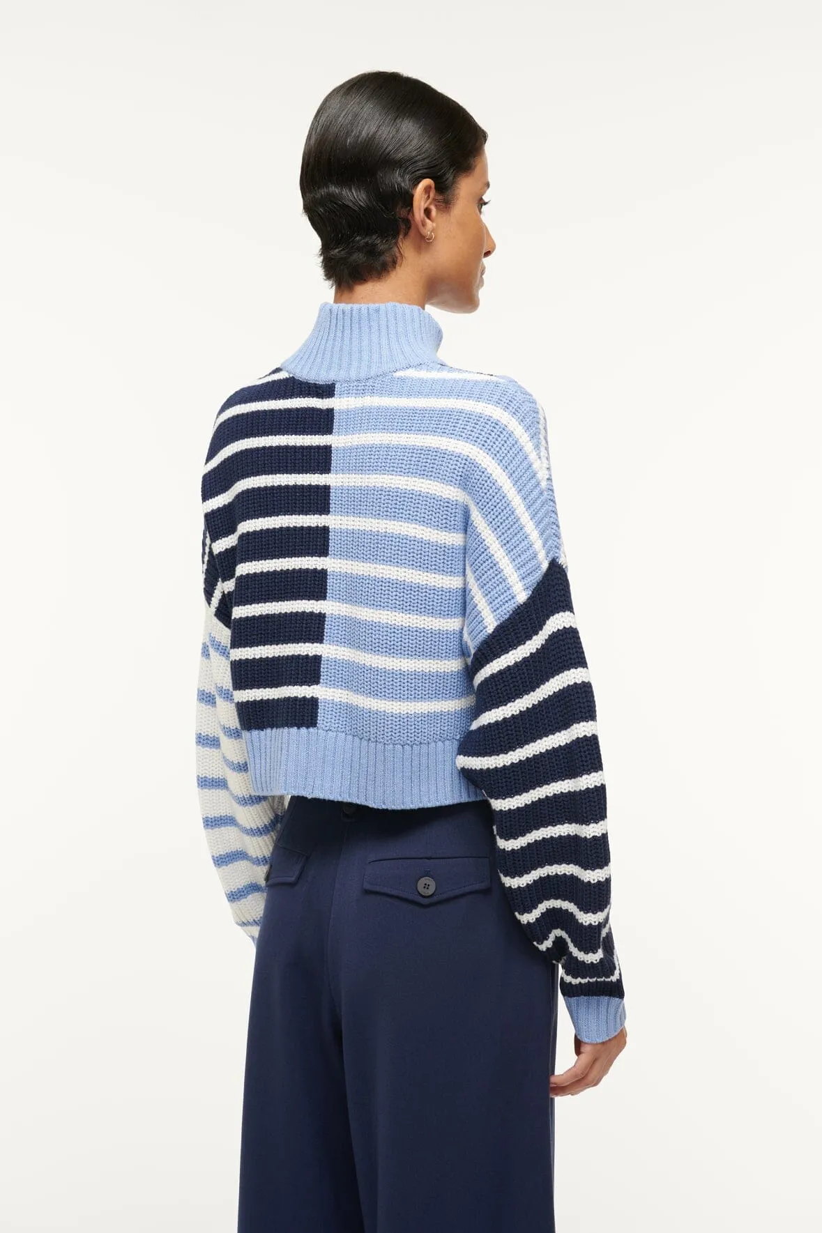 Cropped Hampton Sweater - Adriatic Stripe