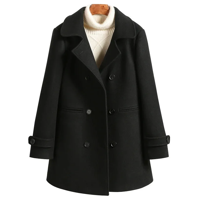 Double Breasted Outwear Long Black Coats