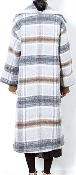 Double Breasted Plaid Wool/Cashmere Coat