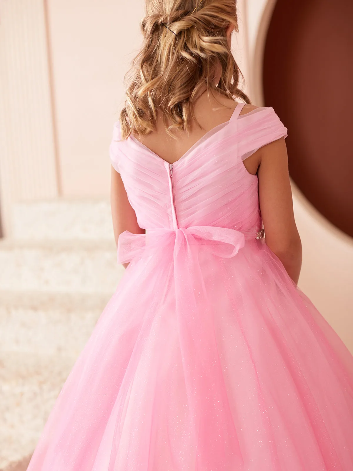 Girls Tulle Overlay Flowing Skirt Ball Gown, Sizes 2-16