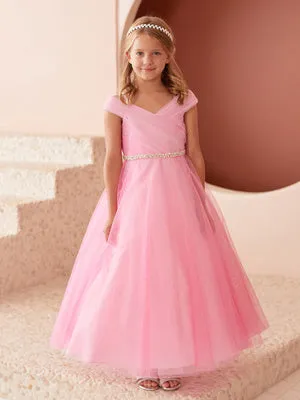 Girls Tulle Overlay Flowing Skirt Ball Gown, Sizes 2-16