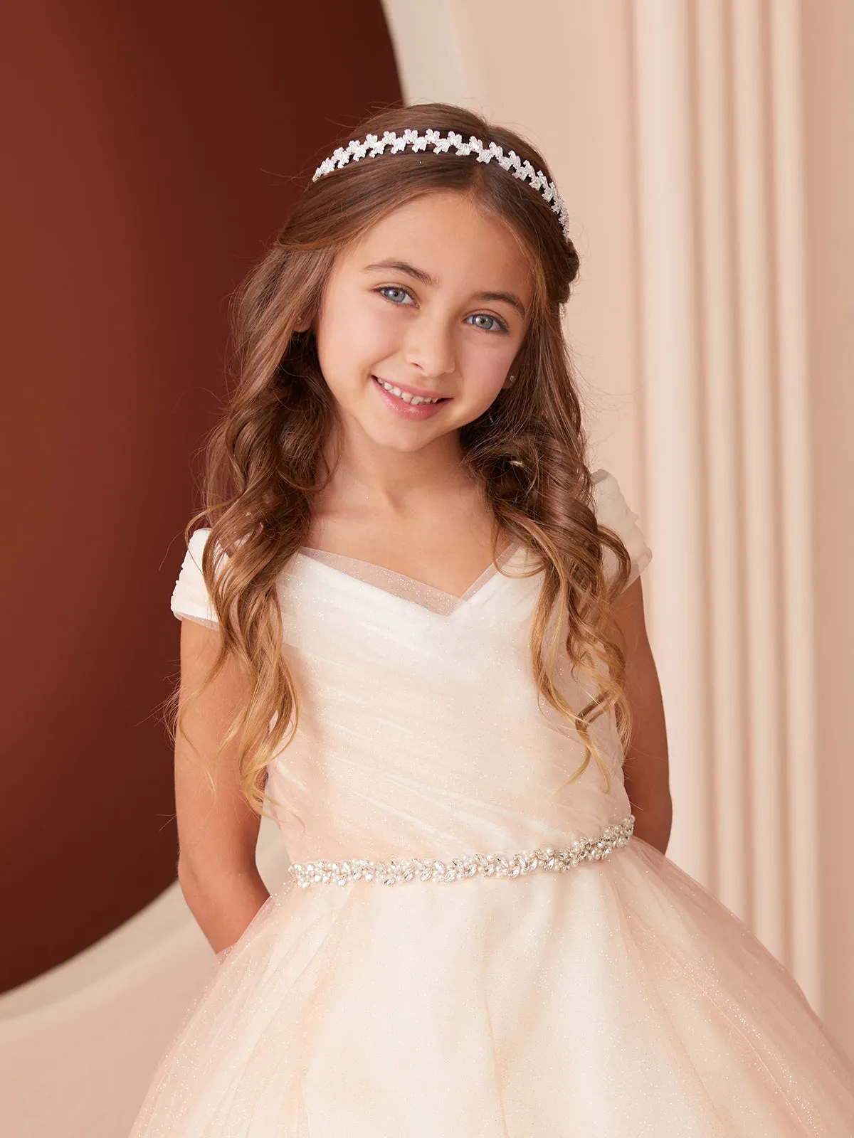 Girls Tulle Overlay Flowing Skirt Ball Gown, Sizes 2-16