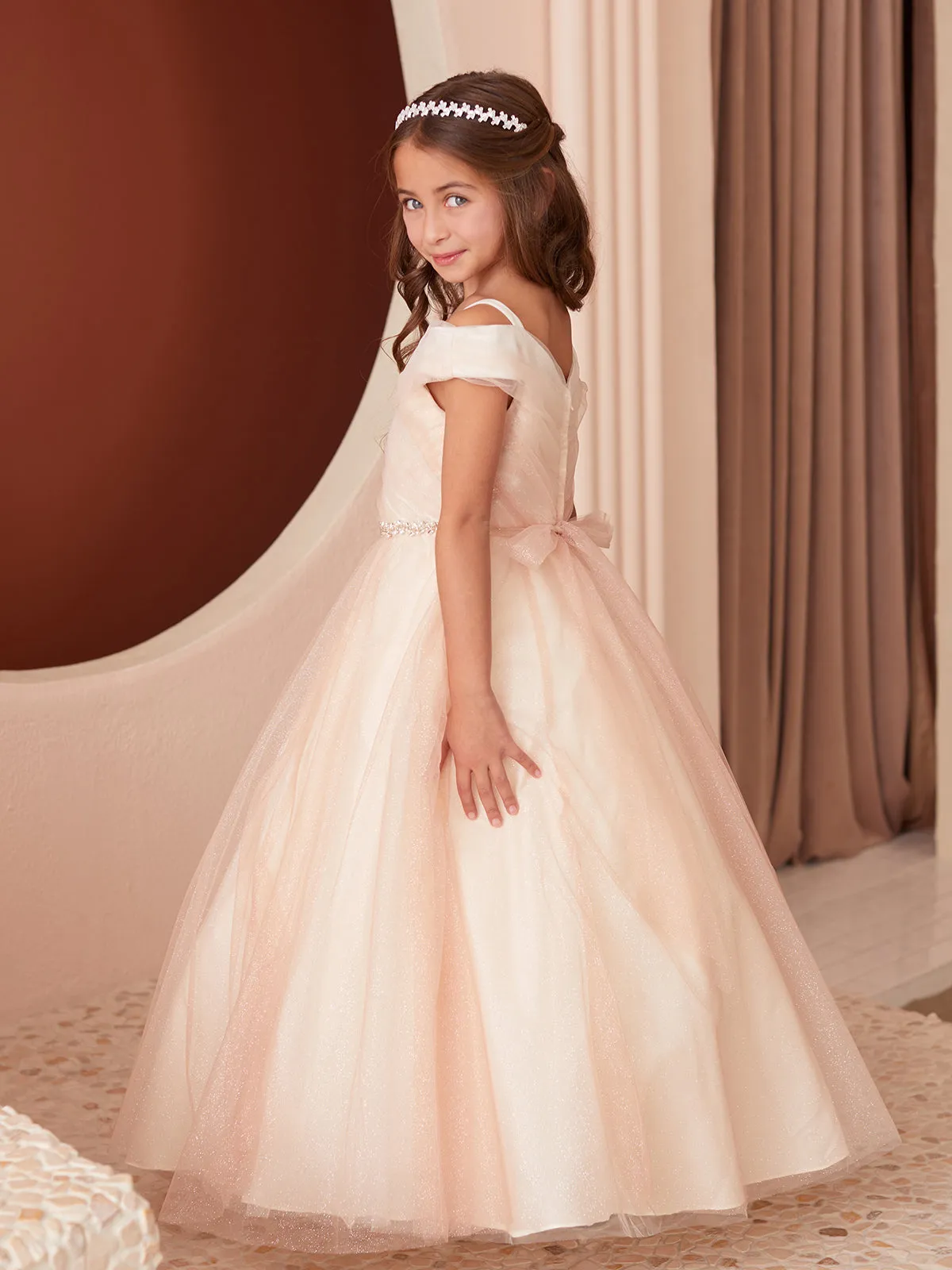 Girls Tulle Overlay Flowing Skirt Ball Gown, Sizes 2-16