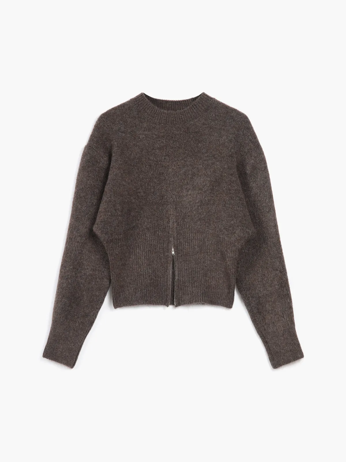 Half Zip Graceful Fuzzy Sweater