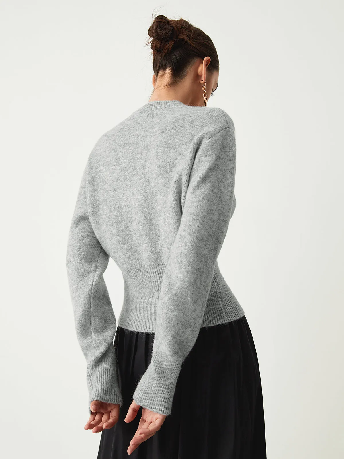 Half Zip Graceful Fuzzy Sweater