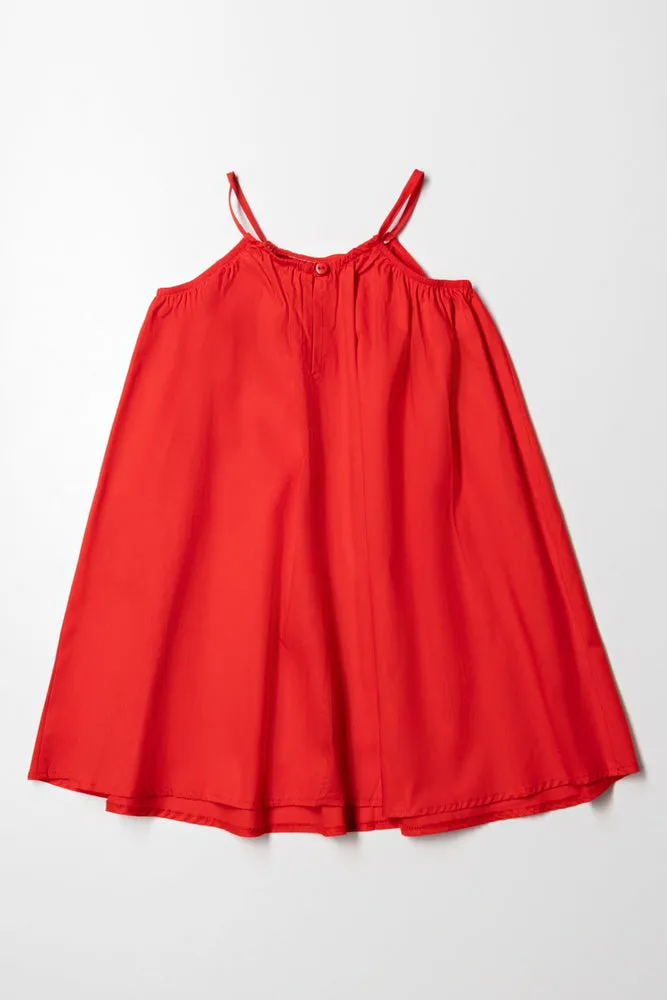 Halterneck Tent Dress Red