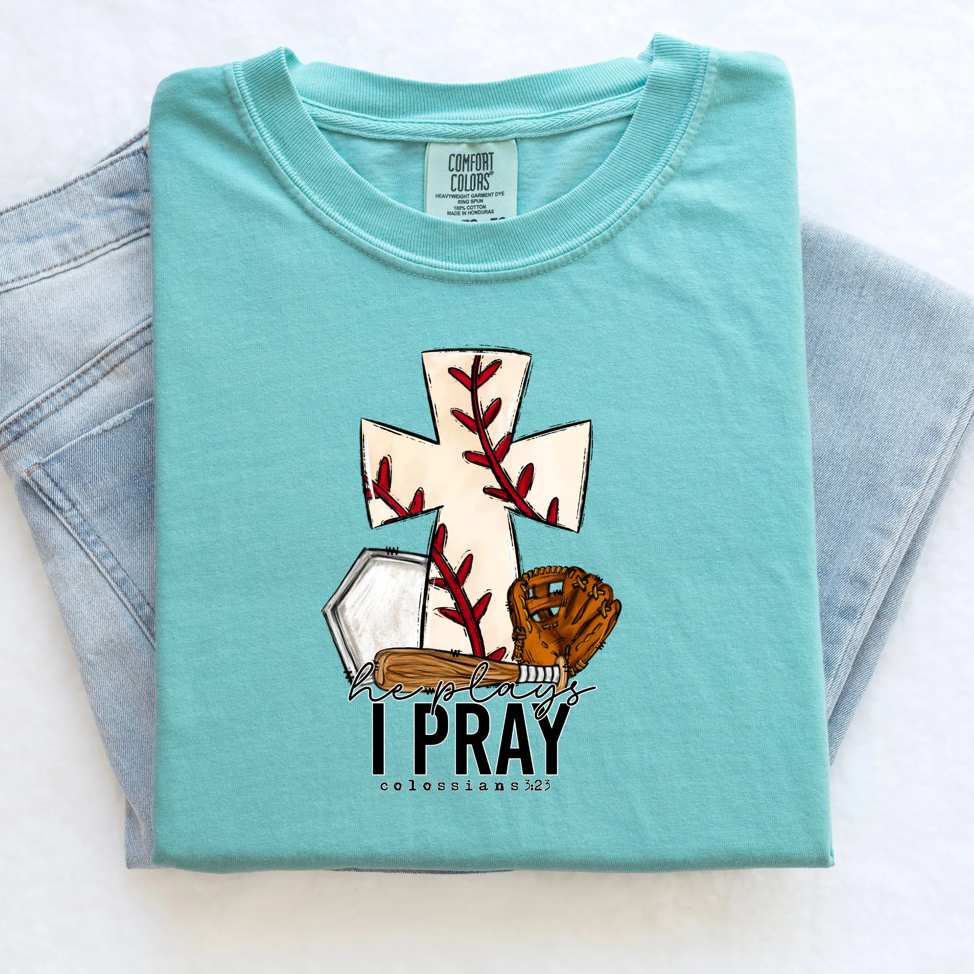 He Plays I Pray Baseball Mom Shirt