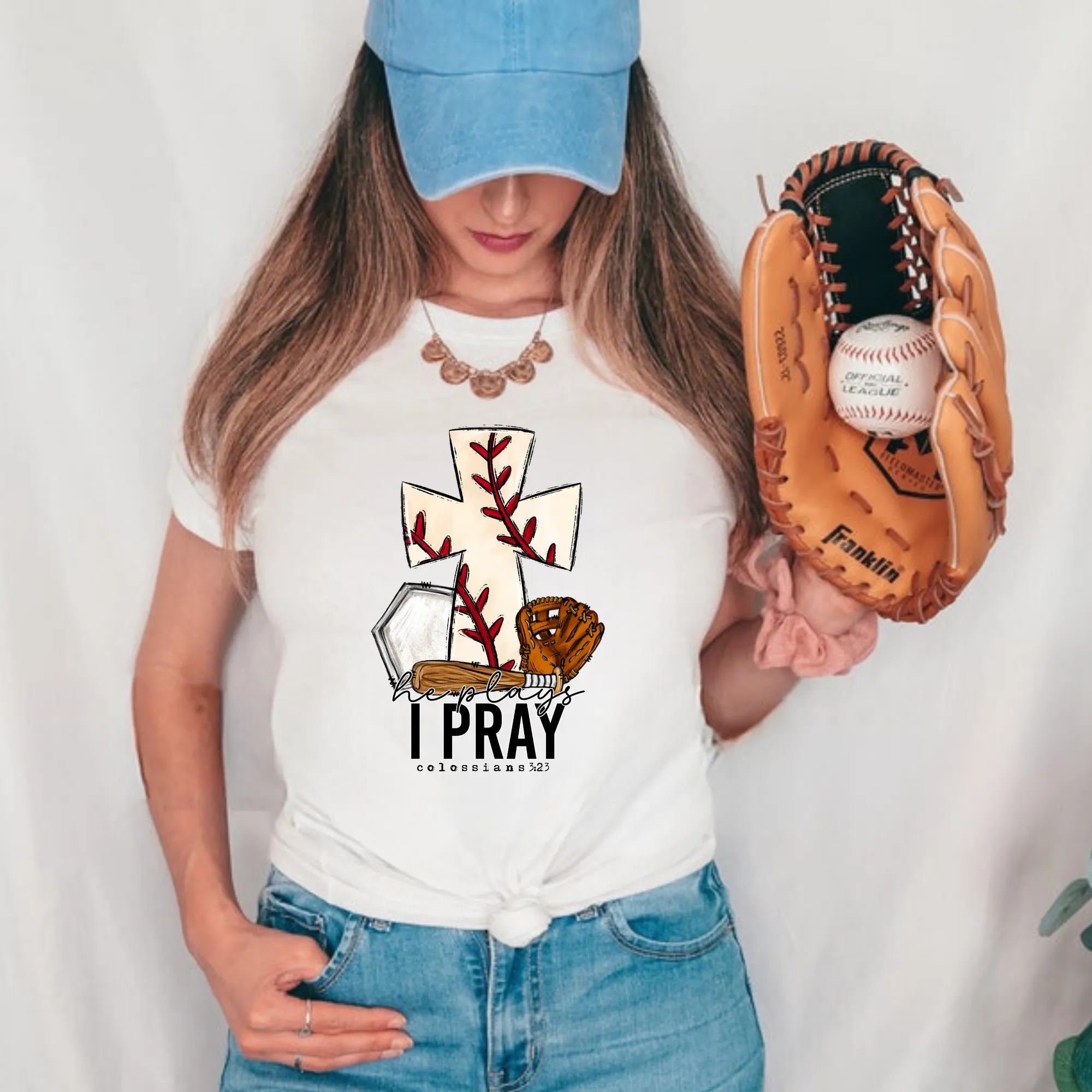 He Plays I Pray Baseball Mom Shirt