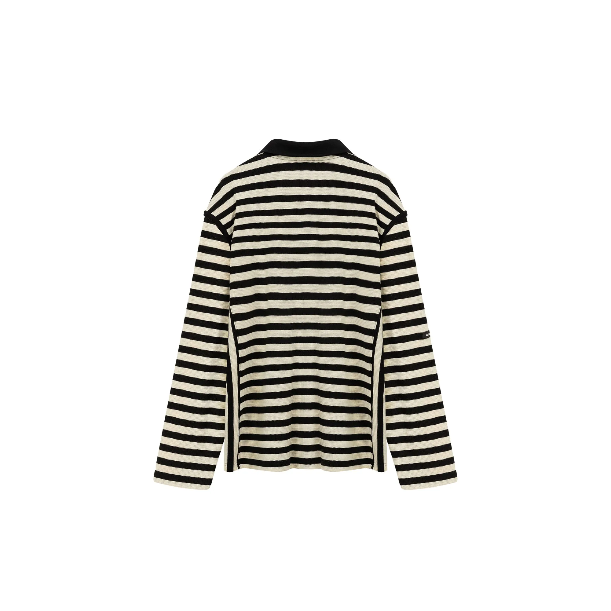 High Neck Half Zip Stripe Sweater