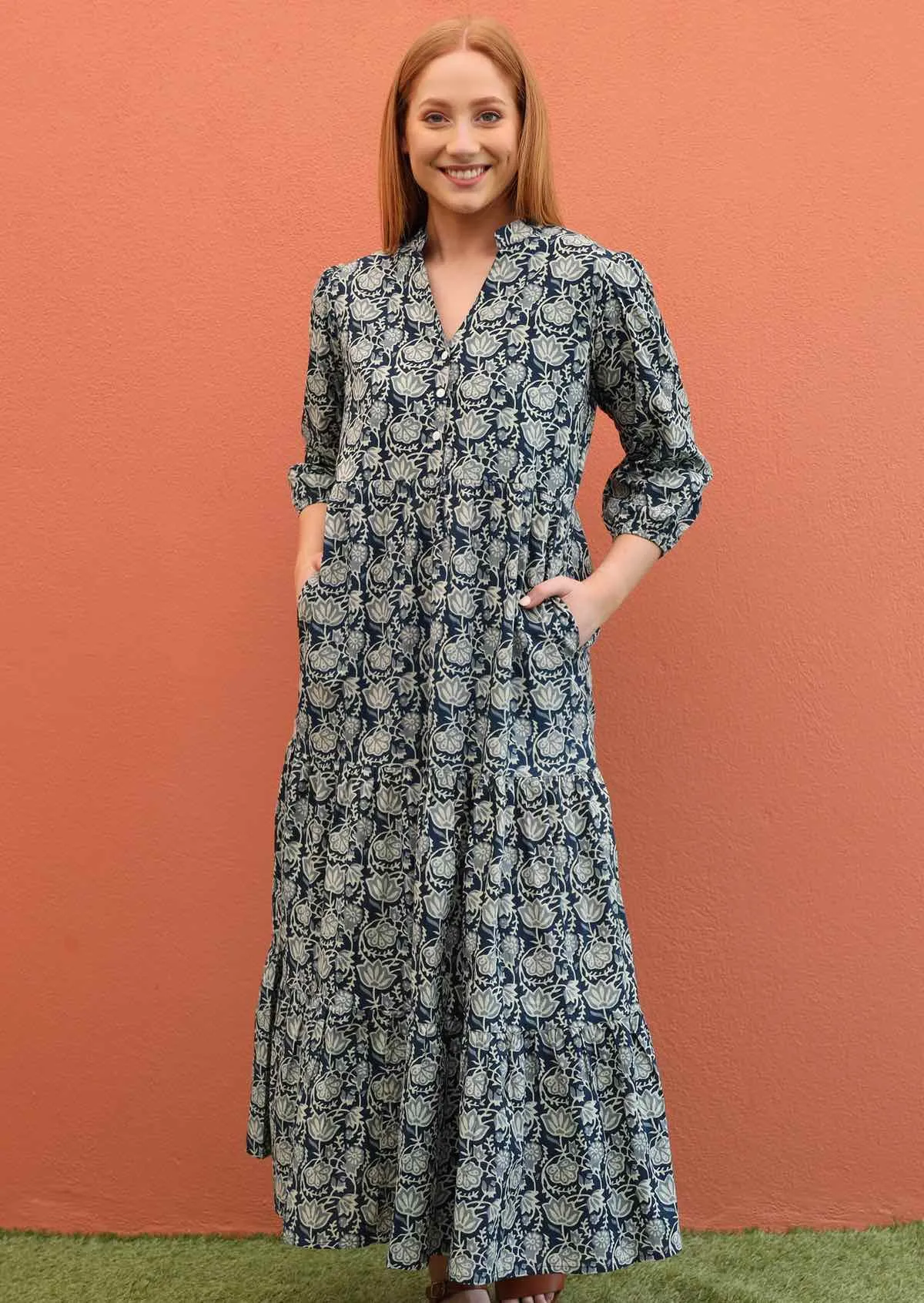 Indigo Tiered Maxi Dress