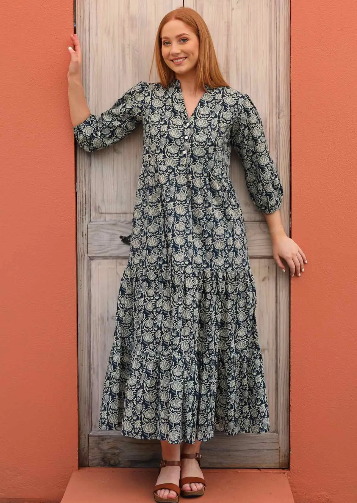 Indigo Tiered Maxi Dress