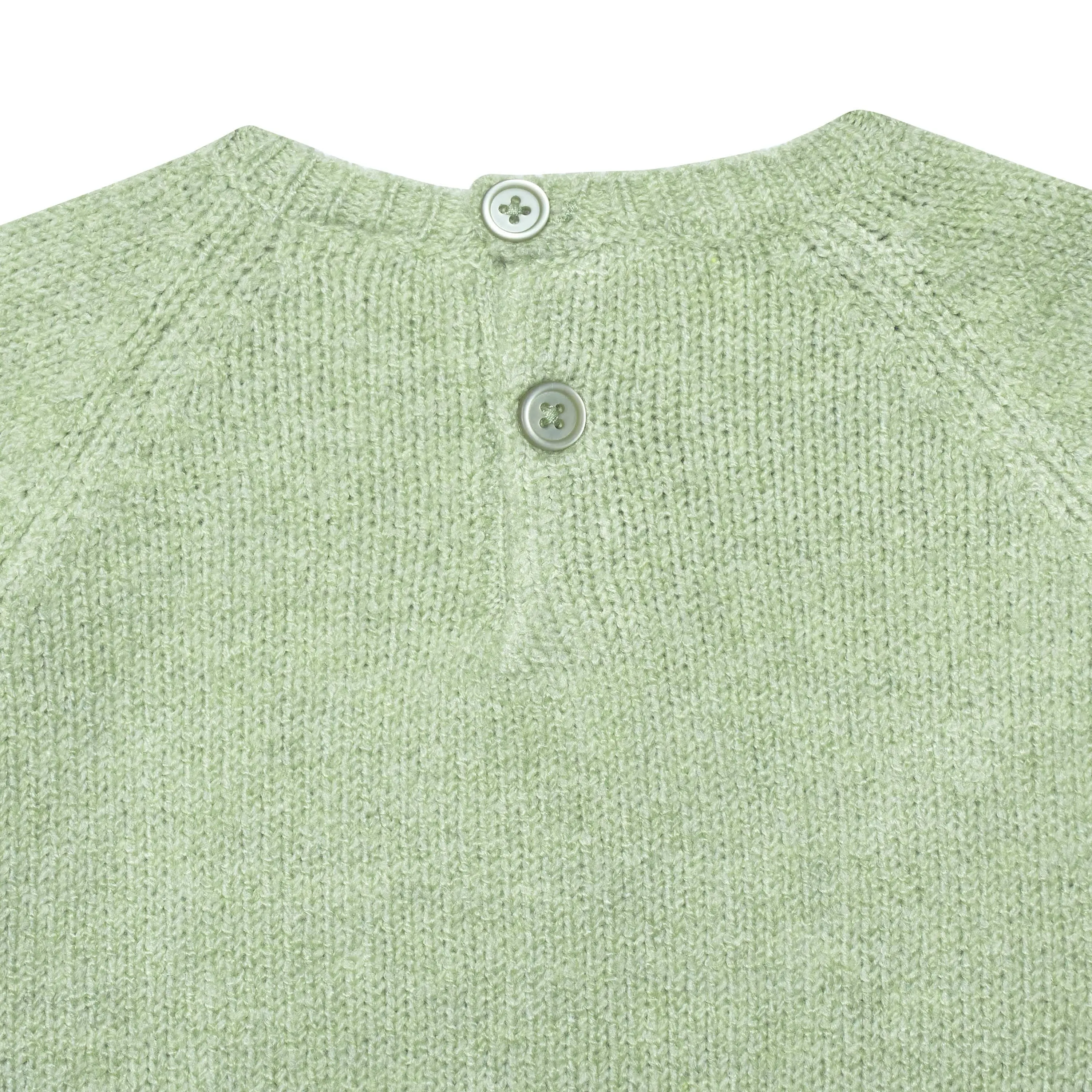 Infant & Toddler Girls Green Sweater With Tulle Trim