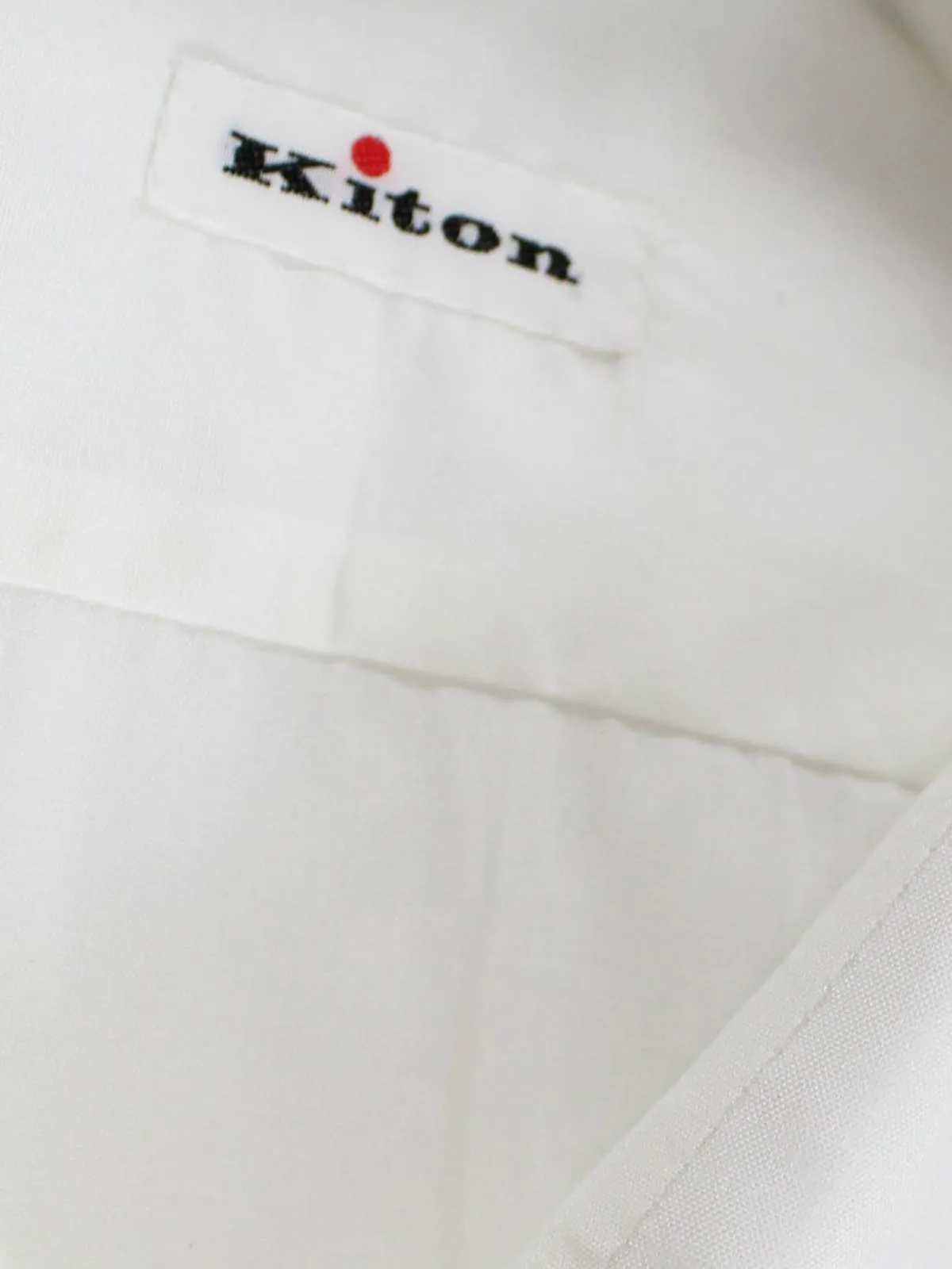 Kiton Dress Shirt White Spread Collar 39 - 15 1/2