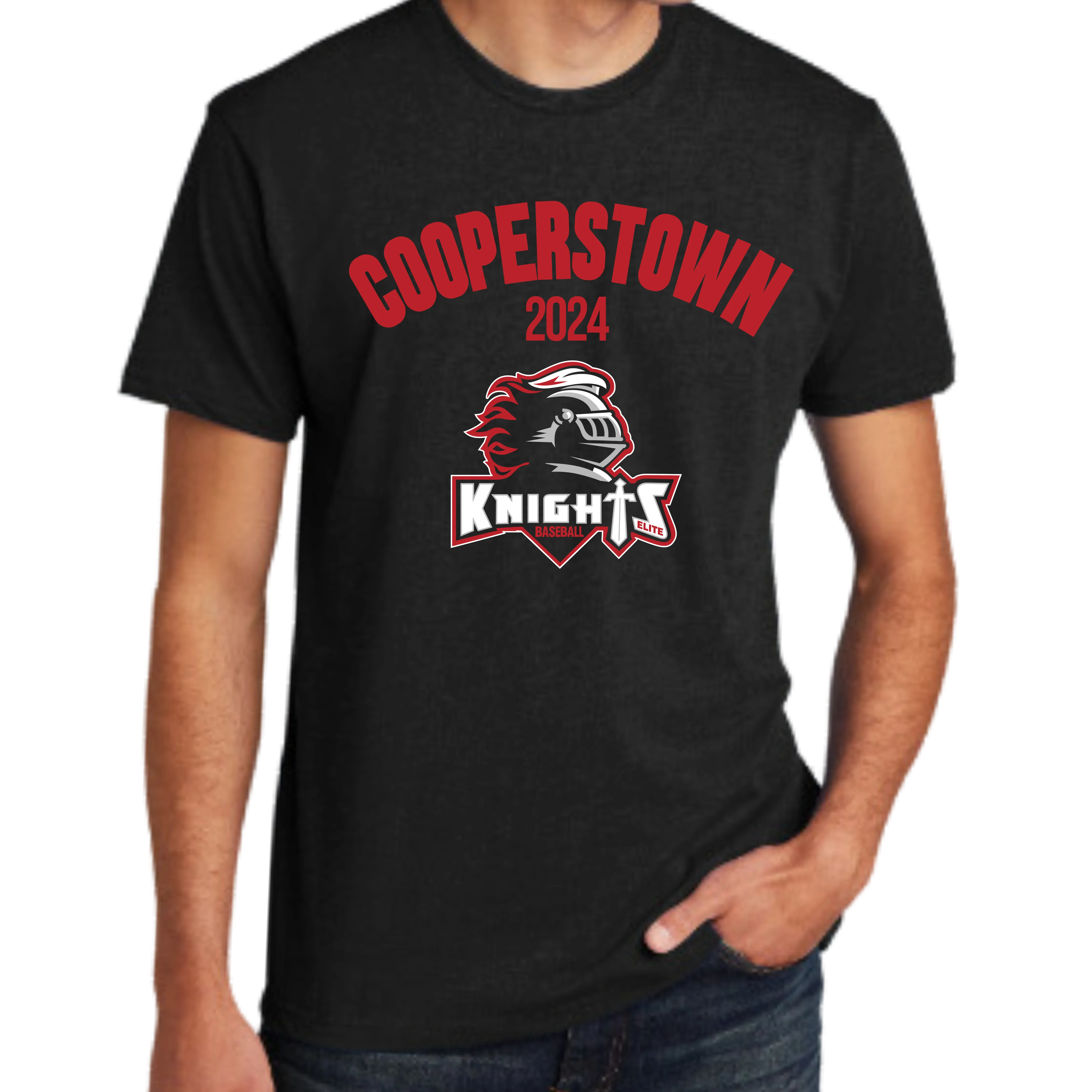 Knights Elite Baseball Cooperstown 2024 Customized Shirts Design Option #2, Unisex, Youth and Women's Sizing