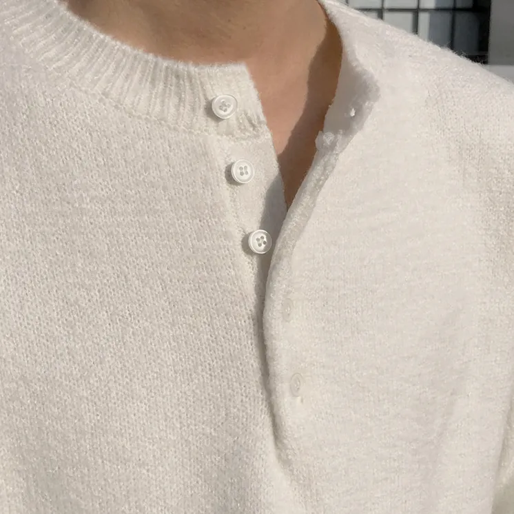 [Korean Style] 2 Colors Button Knitted Sweaters