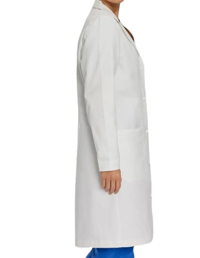 Landau 36.25 Inch Women's Knot Button 100% Cotton Lab Coat