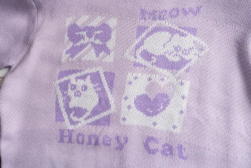 Lavender Kitten Crewneck