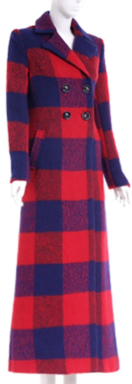 Long Plaid Coat