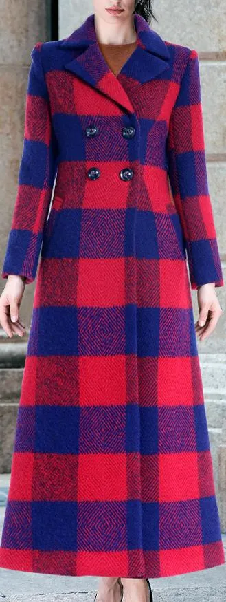 Long Plaid Coat