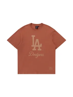 Majestic Athletic LA Dodgers Tonal Team Crest Tee - Rustic Brown