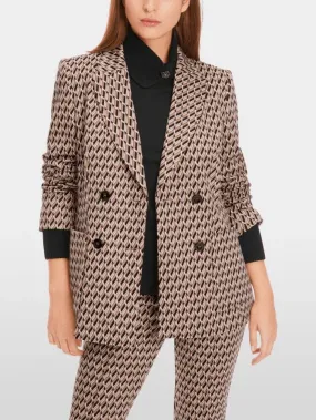 Marc Cain Collections Patterned Knit Double Breasted Blazer XC 34.27 J48 Col 213