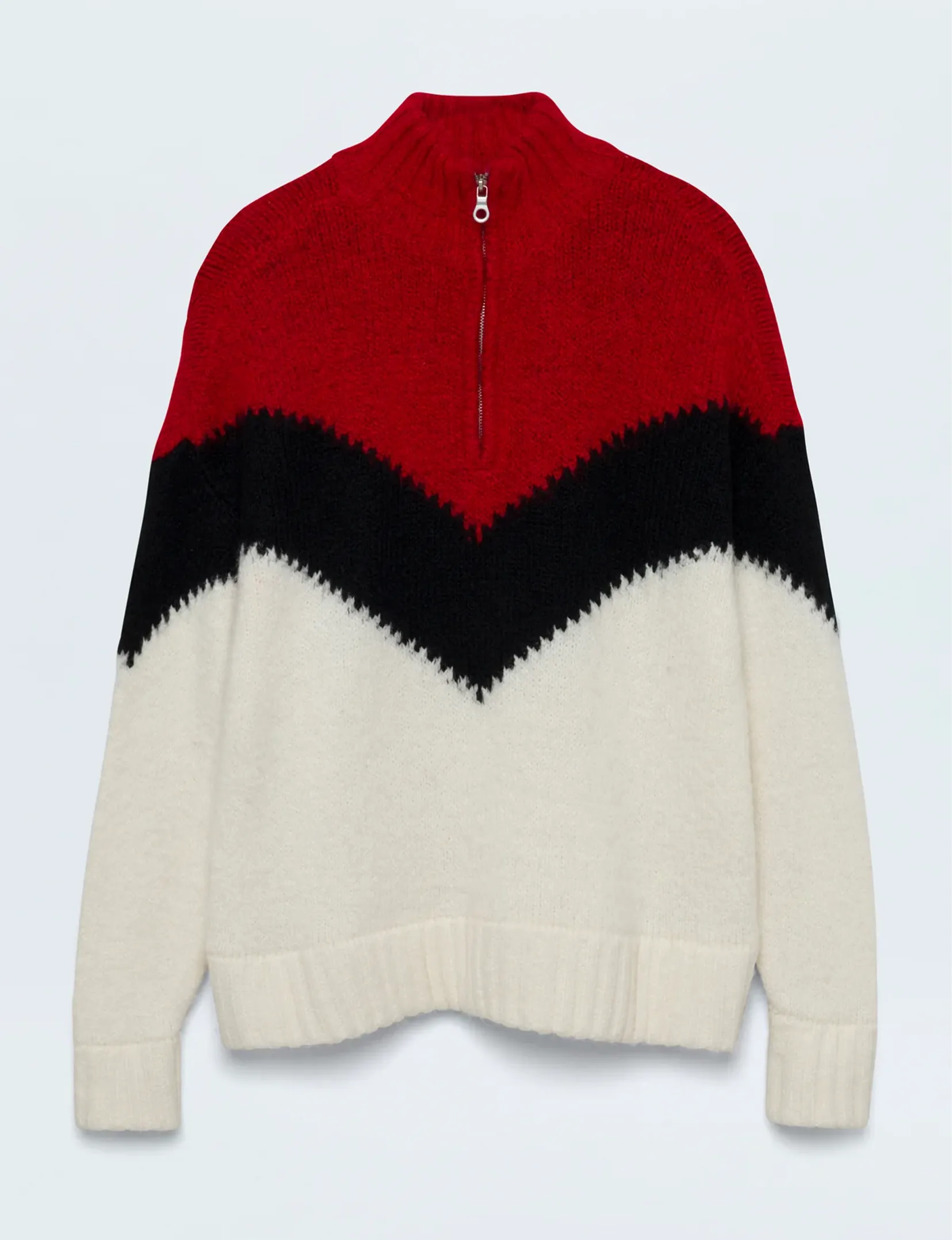 Maribel Half -Zip Sweater, Chevron