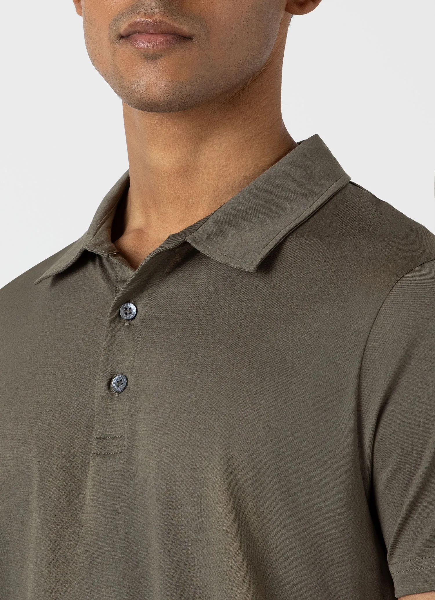 Men's Jersey Classic Polo Shirt in Khaki