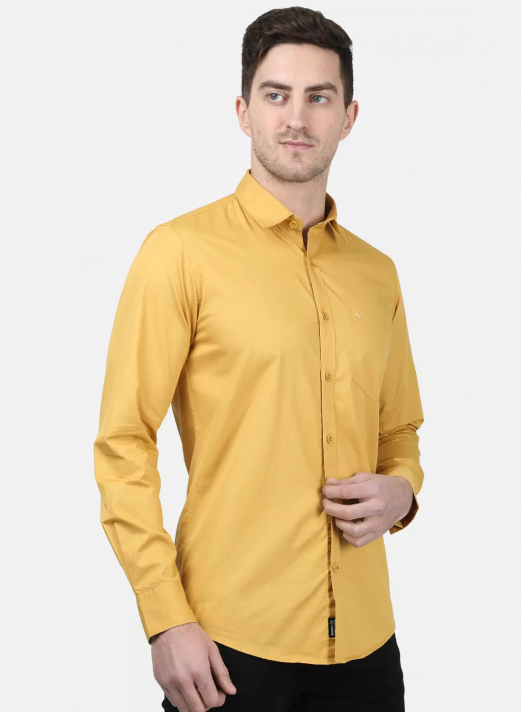 Mens Mustard Solid Shirts