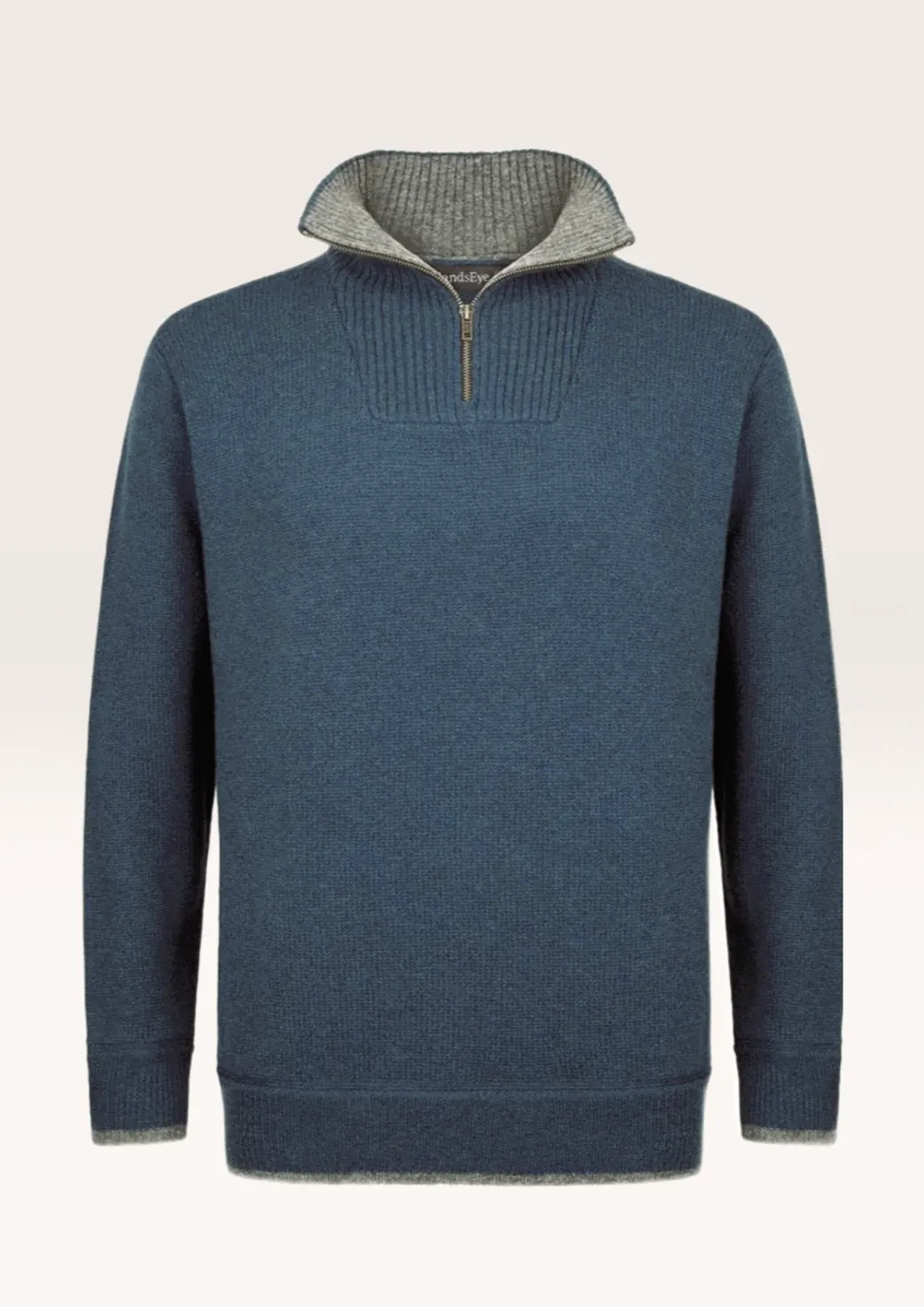 Mens Zip Sweater | Blue Stone