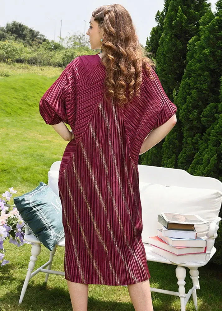 Mulberry Striped Wrinkled Dresses