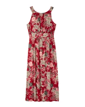 Oceanway Halter Maxi Dress | Burgundy / White