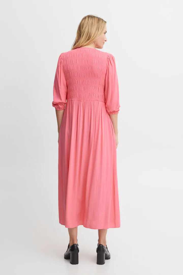 Pink Dress with Shirred top Fransa 20611904 Pink