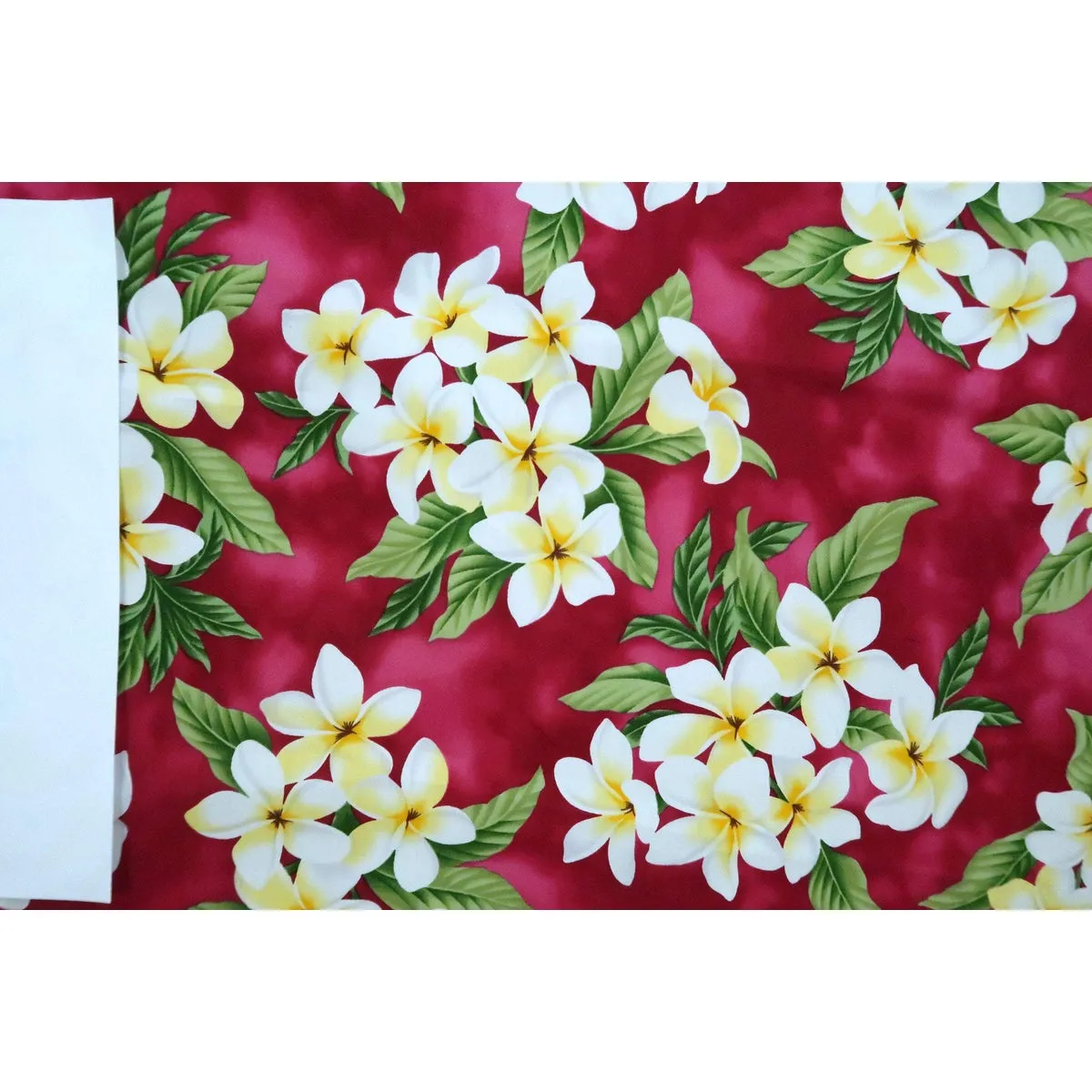 Plumeria Bouquet Hawaiian Fabric | Red