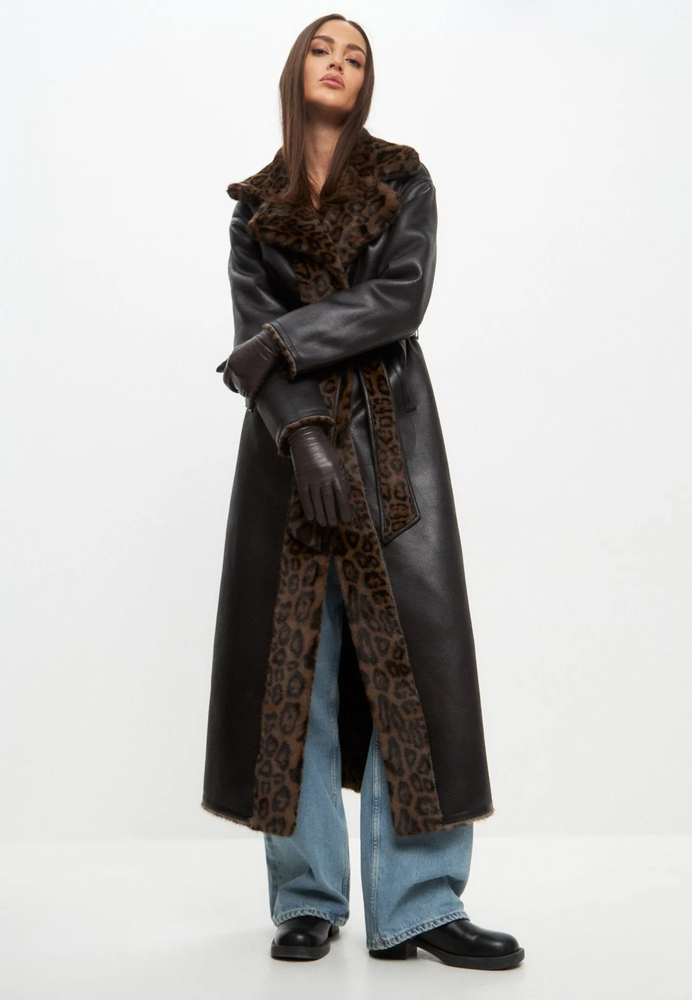 Reversible Long Winter Faux Fur Coat