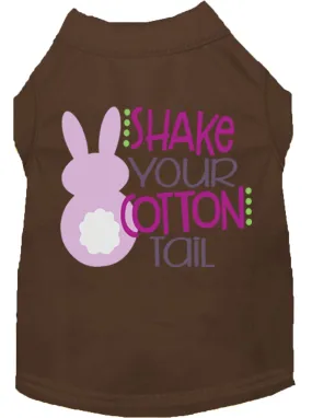 Shake Your Cotton Tail Screen Print Dog Shirt Brown Lg