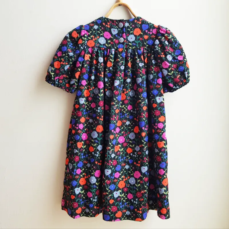 Shorties Full Sleeve Folk Dress Black Floral