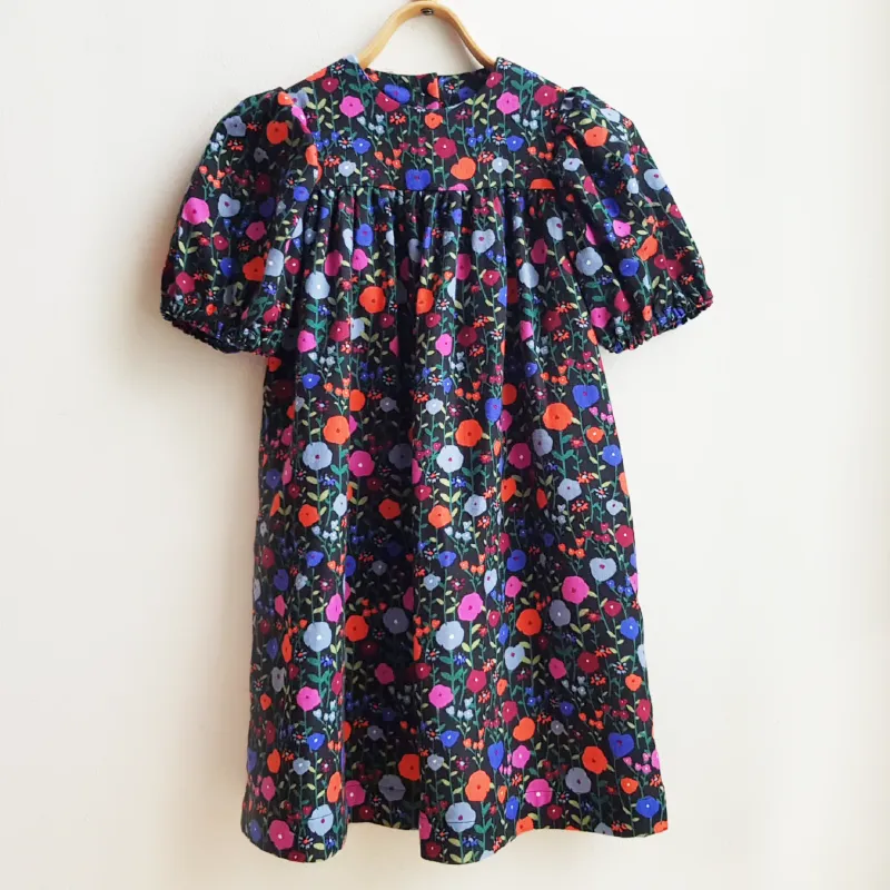 Shorties Full Sleeve Folk Dress Black Floral